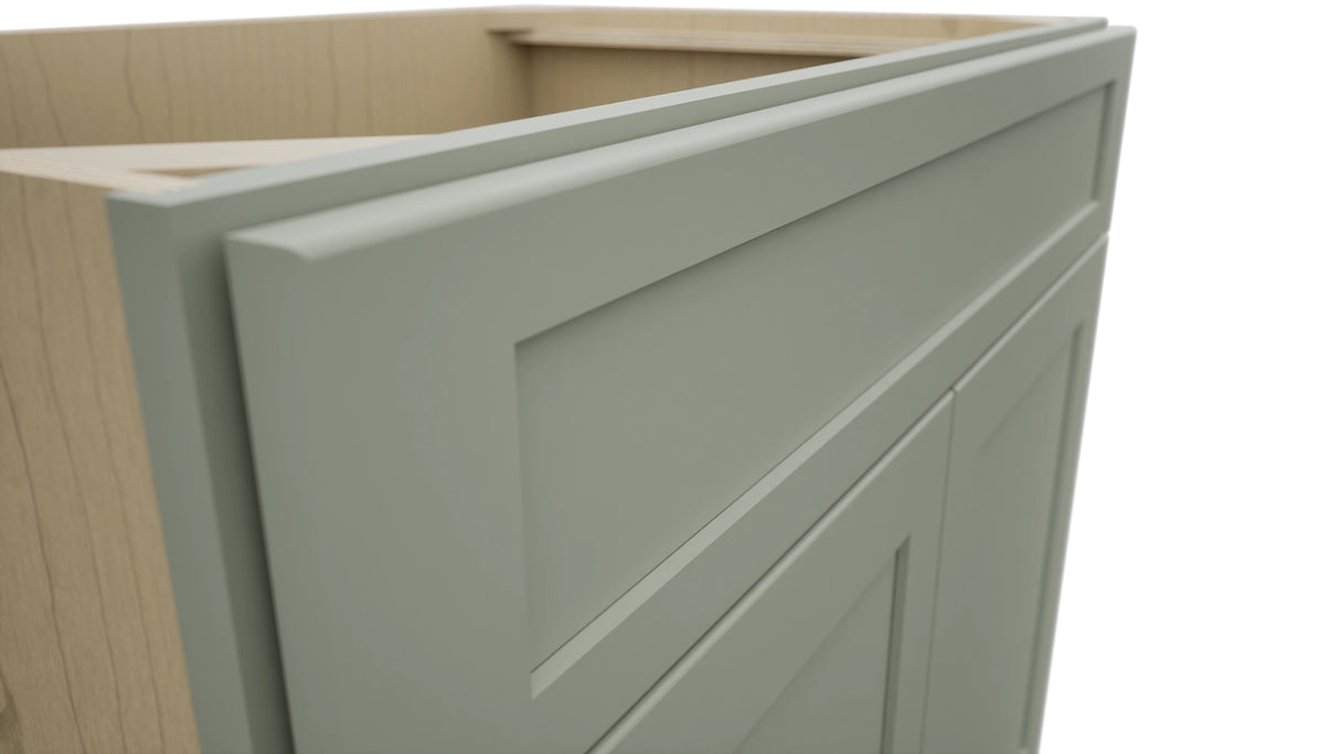 Fabuwood Galaxy Pistachio Green SB36SDF Base Sink Cabinet, Detail View