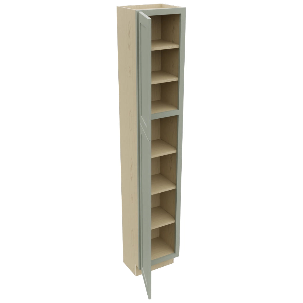 Fabuwood Galaxy Pistachio Green TP151284 Tall Pantry Cabinet, Open View