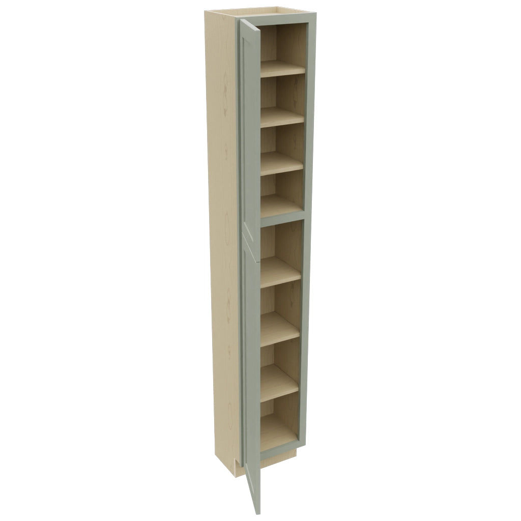 Fabuwood Galaxy Pistachio Green TP151290 Tall Pantry Cabinet, Open View