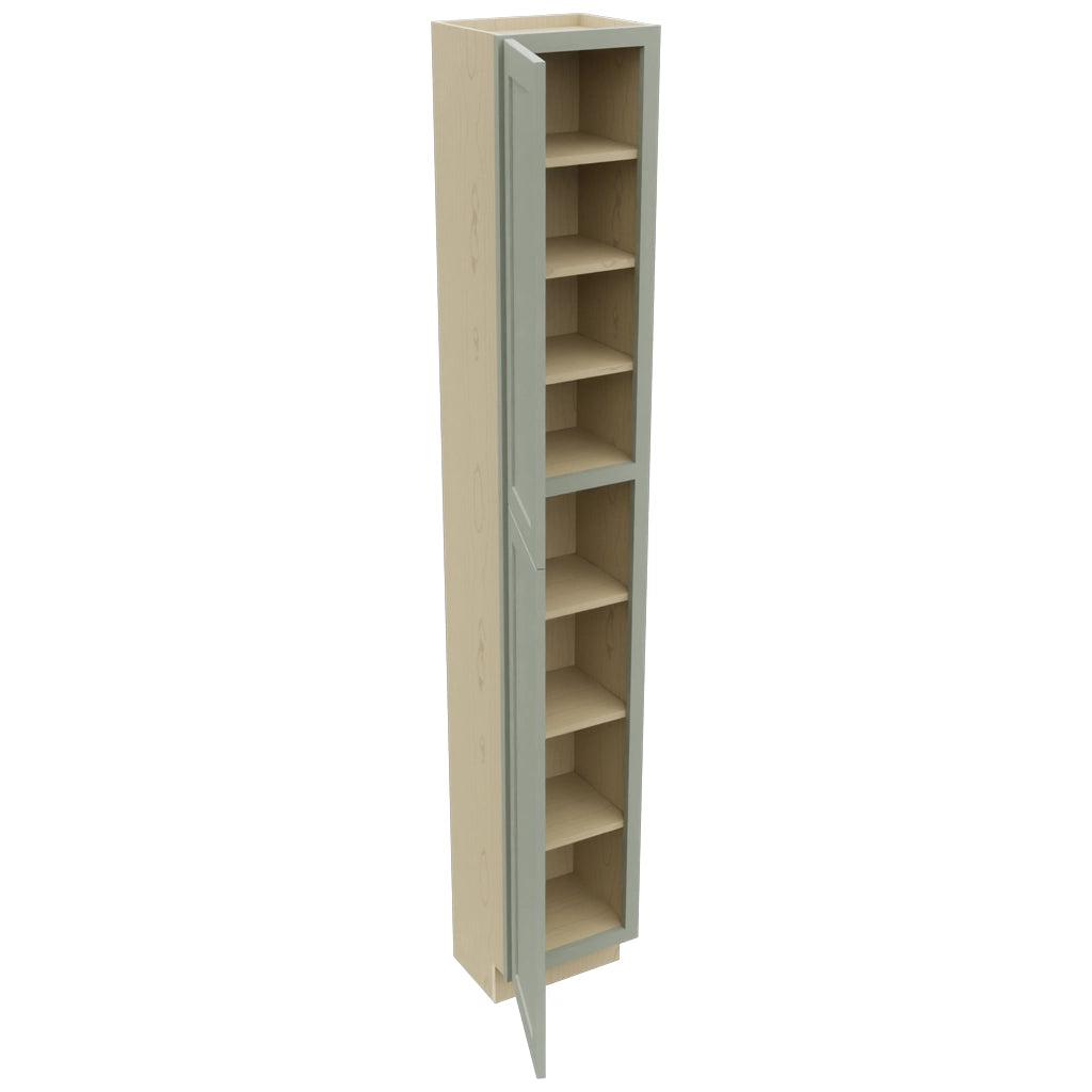 Fabuwood Galaxy Pistachio Green TP151293 Tall Pantry Cabinet, Open View