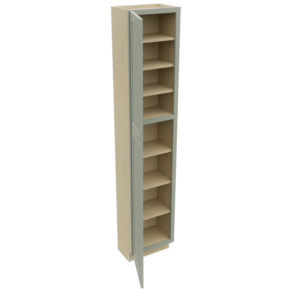 Fabuwood Galaxy Pistachio Green TP181290 Tall Pantry Cabinet, Open View