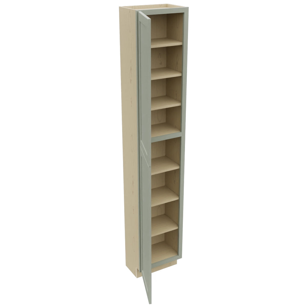 Fabuwood Galaxy Pistachio Green TP181296 Tall Pantry Cabinet, Open View
