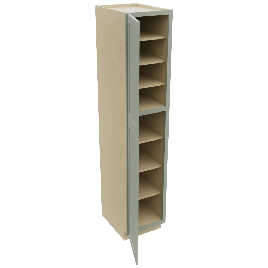 Fabuwood Galaxy Pistachio Green TP182490 Tall Pantry Cabinet, Open View