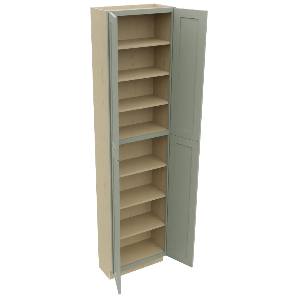 Fabuwood Galaxy Pistachio Green TP241296 Tall Pantry Cabinet, Open View