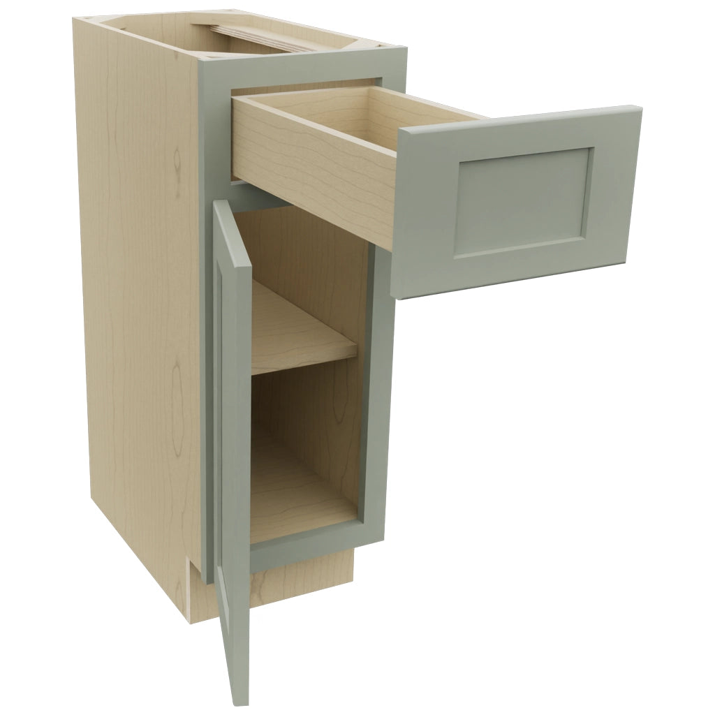 Fabuwood Galaxy Pistachio Green VB12-34 Vanity Base Standard Cabinet, Open View
