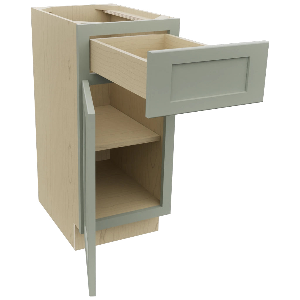 Fabuwood Galaxy Pistachio Green VB15-34 Vanity Base Standard Cabinet, Open View