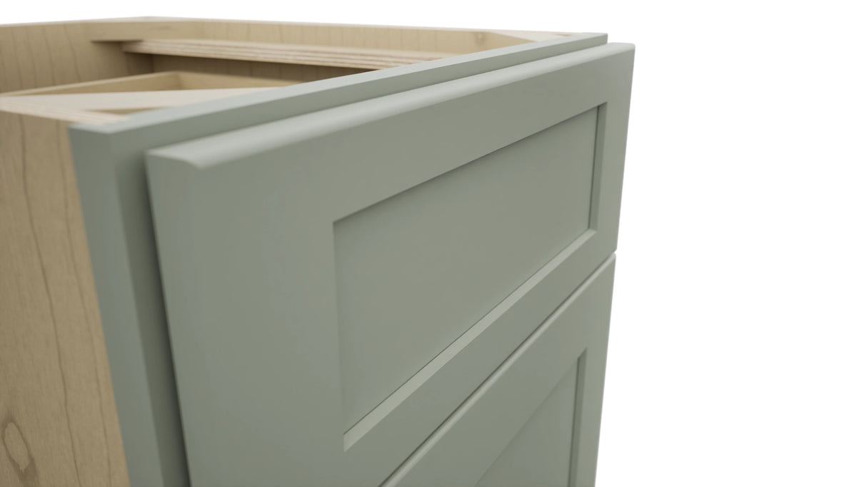 Fabuwood Galaxy Pistachio Green VB18-34 Vanity Base Standard Cabinet, Detail View