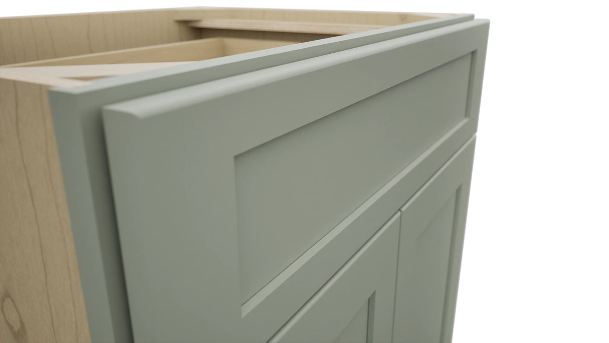 Fabuwood Galaxy Pistachio Green VB27-34 Vanity Base Standard Cabinet, Detail View