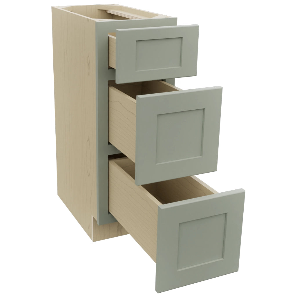 Fabuwood Galaxy Pistachio Green VDB12-34 Vanity Drawer Cabinet, Open View