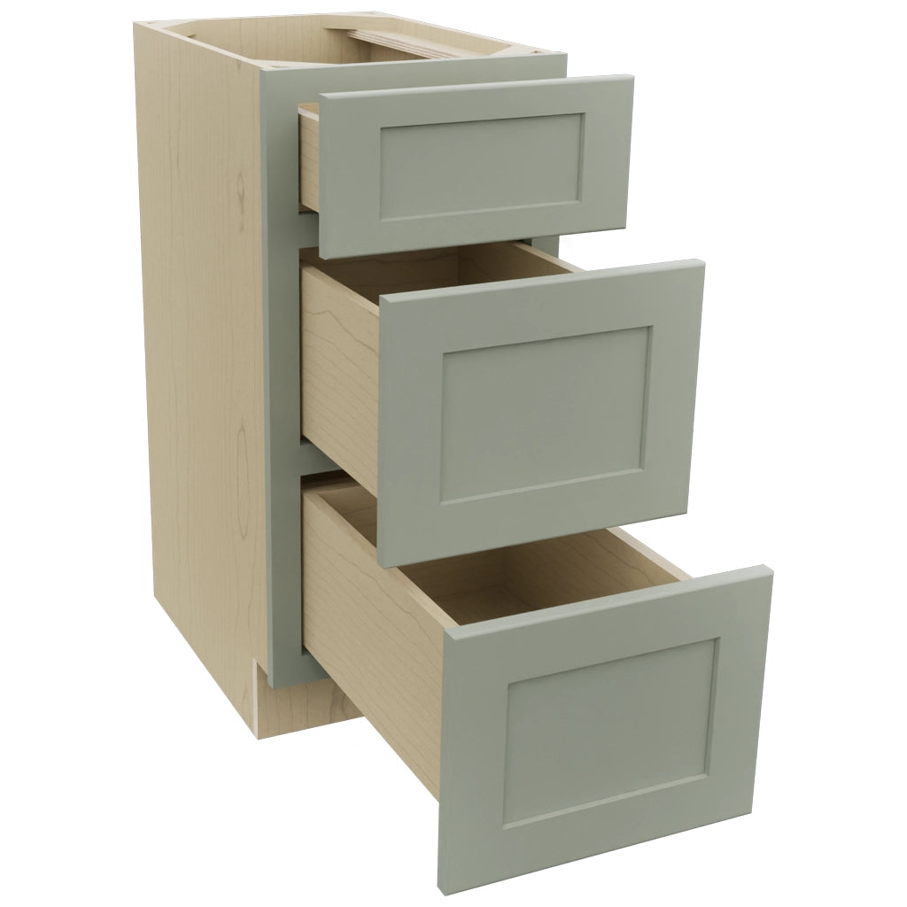 Fabuwood Galaxy Pistachio Green VDB15-34 Vanity Drawer Cabinet, Open View