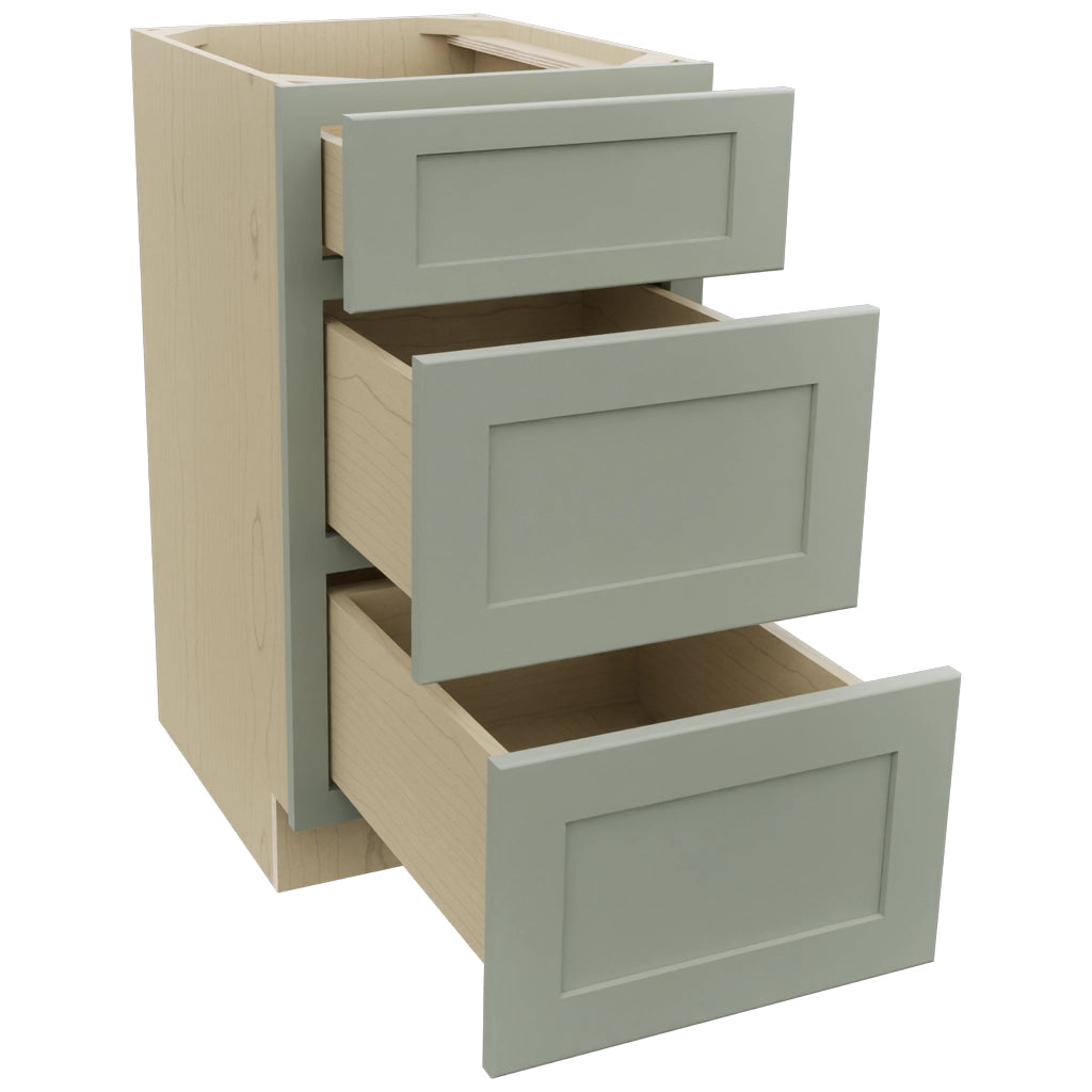 Fabuwood Galaxy Pistachio Green VDB18-34 Vanity Drawer Cabinet, Open View
