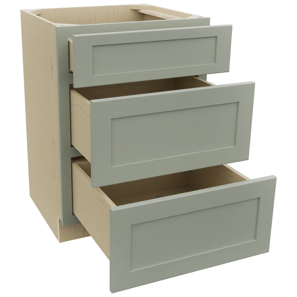 Fabuwood Galaxy Pistachio Green VDB24-34 Vanity Drawer Cabinet, Open View