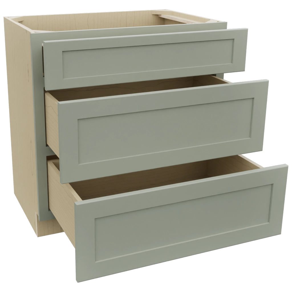 Fabuwood Galaxy Pistachio Green VDB33-34 Vanity Drawer Cabinet, Open View