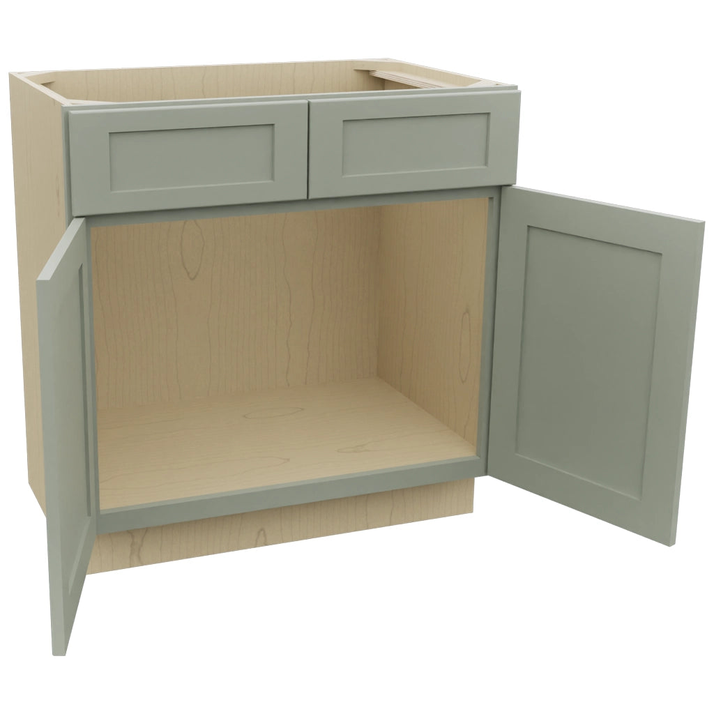 Fabuwood Galaxy Pistachio Green VSB33-34 Vanity Sink Cabinet, Open View