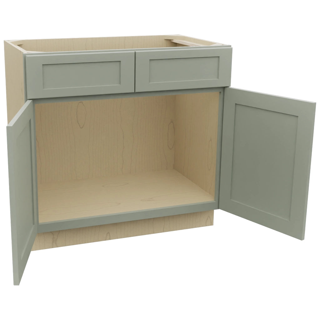 Fabuwood Galaxy Pistachio Green VSB36-34 Vanity Sink Cabinet, Open View