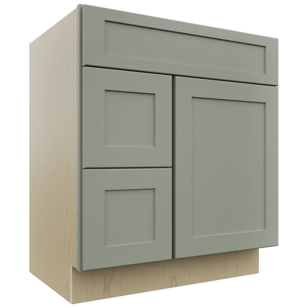 Fabuwood Galaxy Pistachio Green VSD36DL Vanity Combo Cabinet, Front View