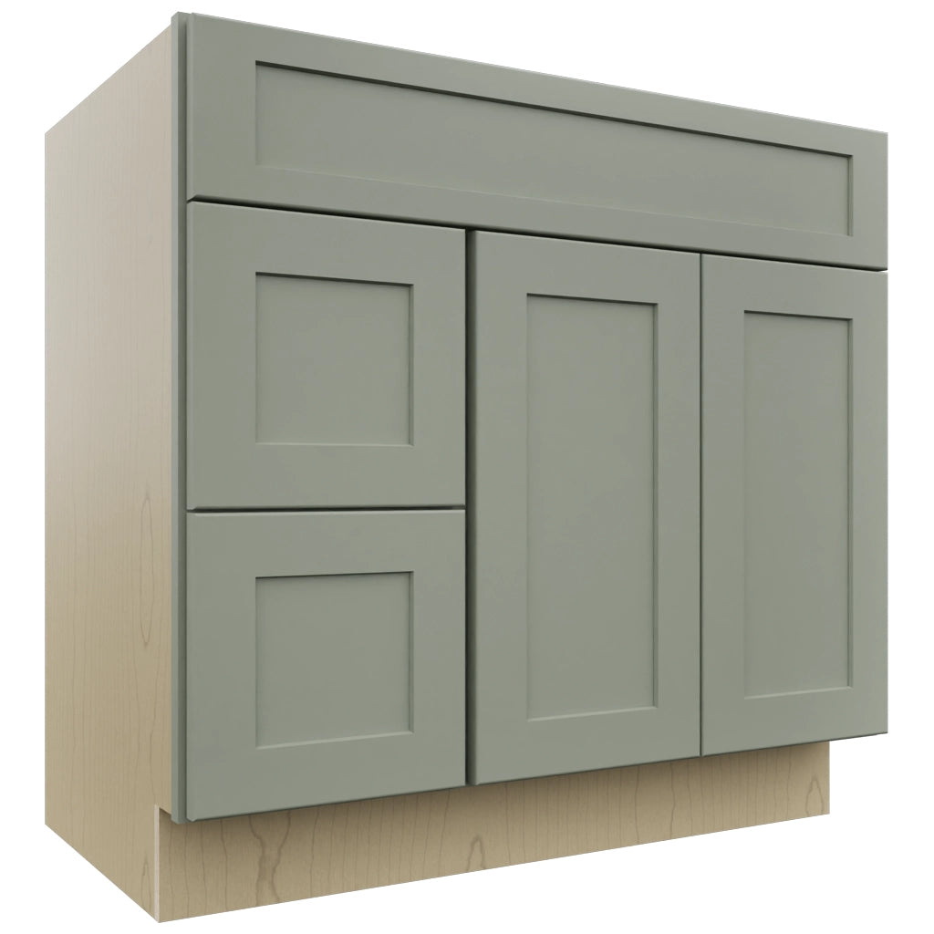 Fabuwood Galaxy Pistachio Green VSD42 Vanity Combo Cabinet, Front View