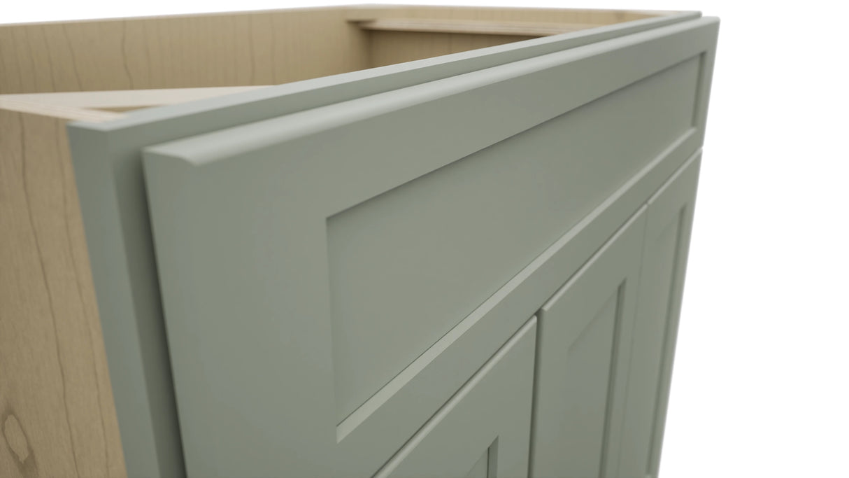 Fabuwood Galaxy Pistachio Green VSD42 Vanity Combo Cabinet, Detail View