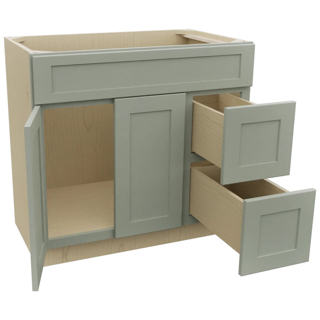 Fabuwood Galaxy Pistachio Green VSD48 Vanity Combo Cabinet, Open View