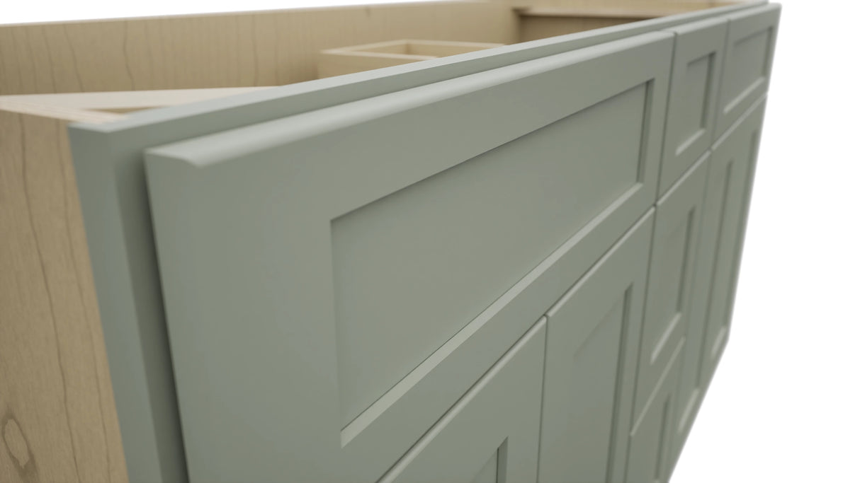 Fabuwood Galaxy Pistachio Green VSD60DOUBLE Vanity Combo Cabinet, Detail View
