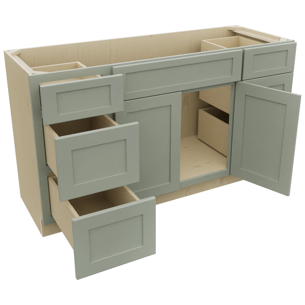 Fabuwood Galaxy Pistachio Green VSD60SINGLE Vanity Combo Cabinet, Open View