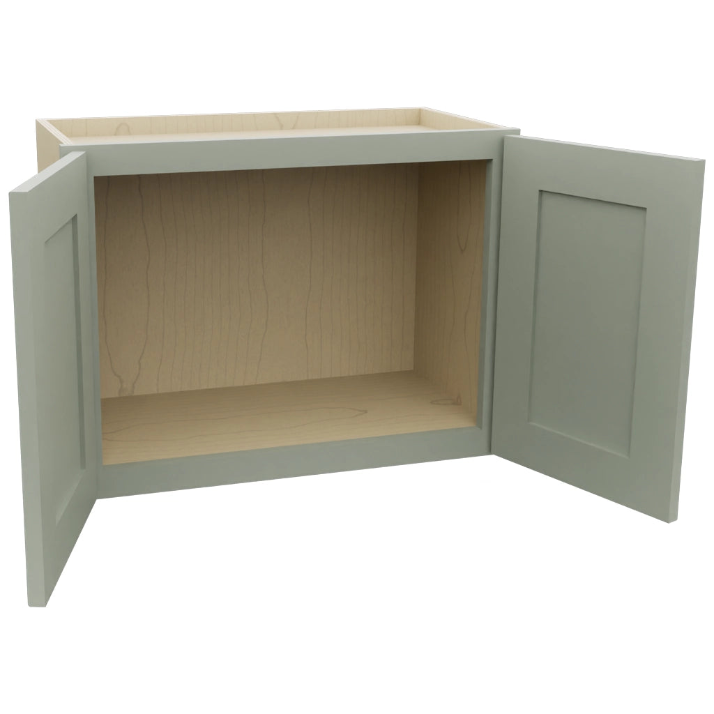 Fabuwood Galaxy Pistachio Green W2418 Wall Standard Cabinet, Open View