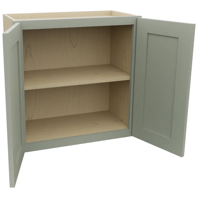 Fabuwood Galaxy Pistachio Green W2424 Wall Standard Cabinet, Open View