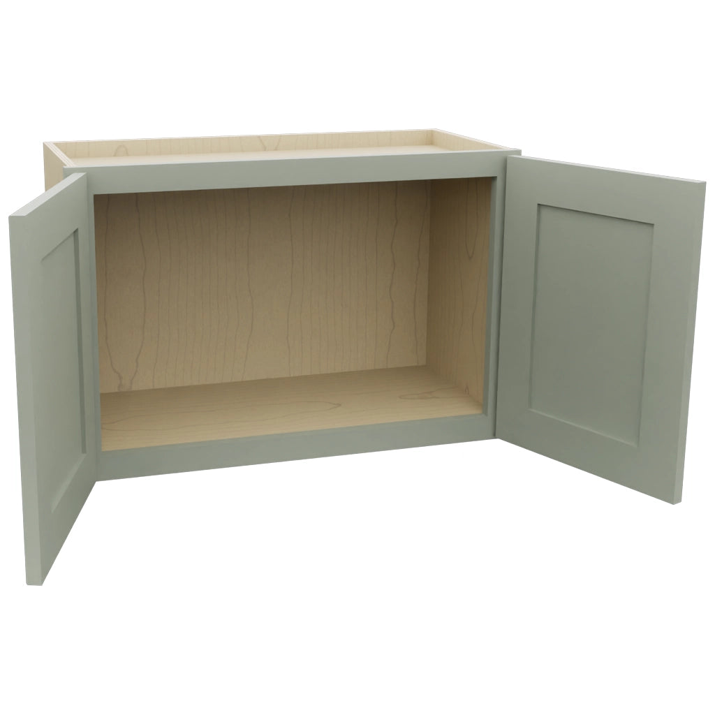 Fabuwood Galaxy Pistachio Green W2718 Wall Standard Cabinet, Open View