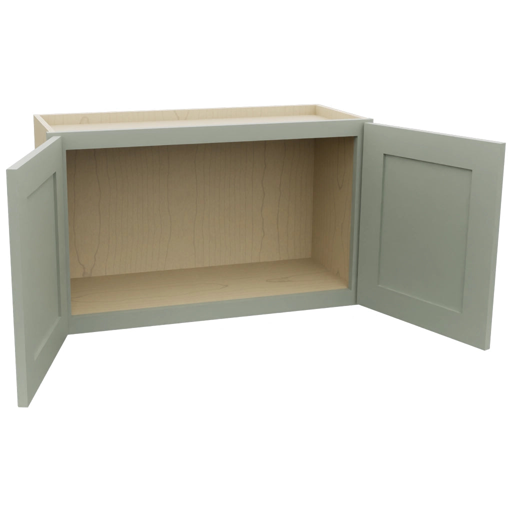 Fabuwood Galaxy Pistachio Green W3018 Wall Standard Cabinet, Open View
