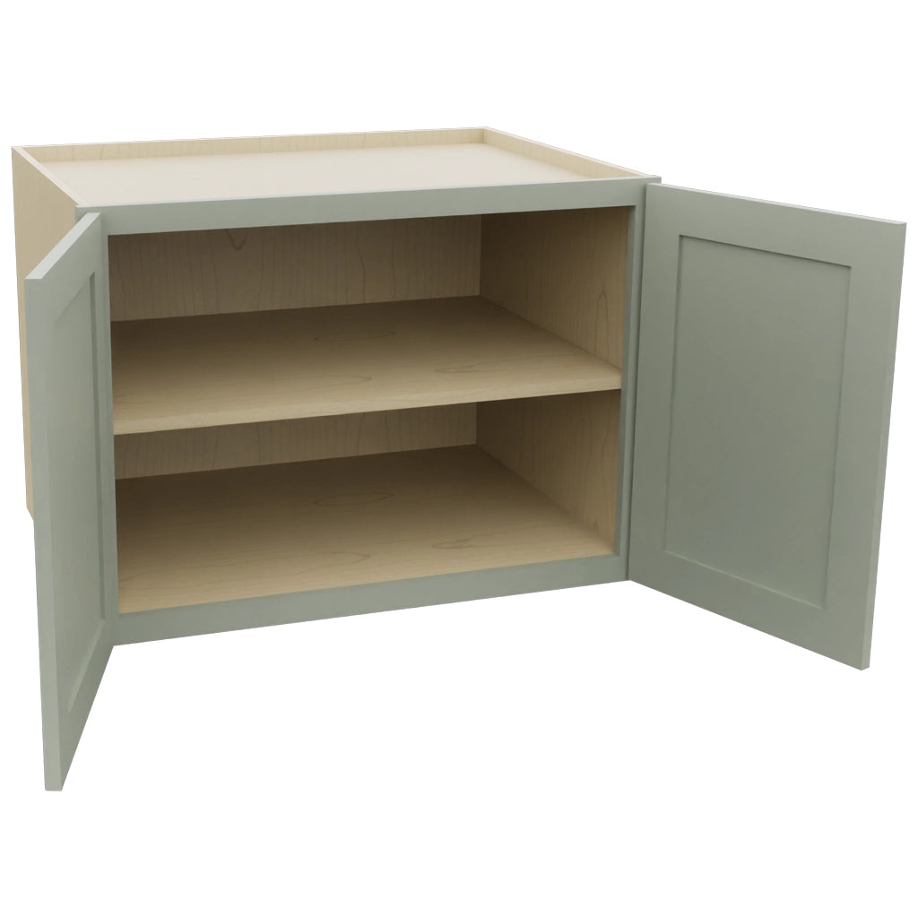Fabuwood Galaxy Pistachio Green W332424 Wall Deep Cabinet, Open View