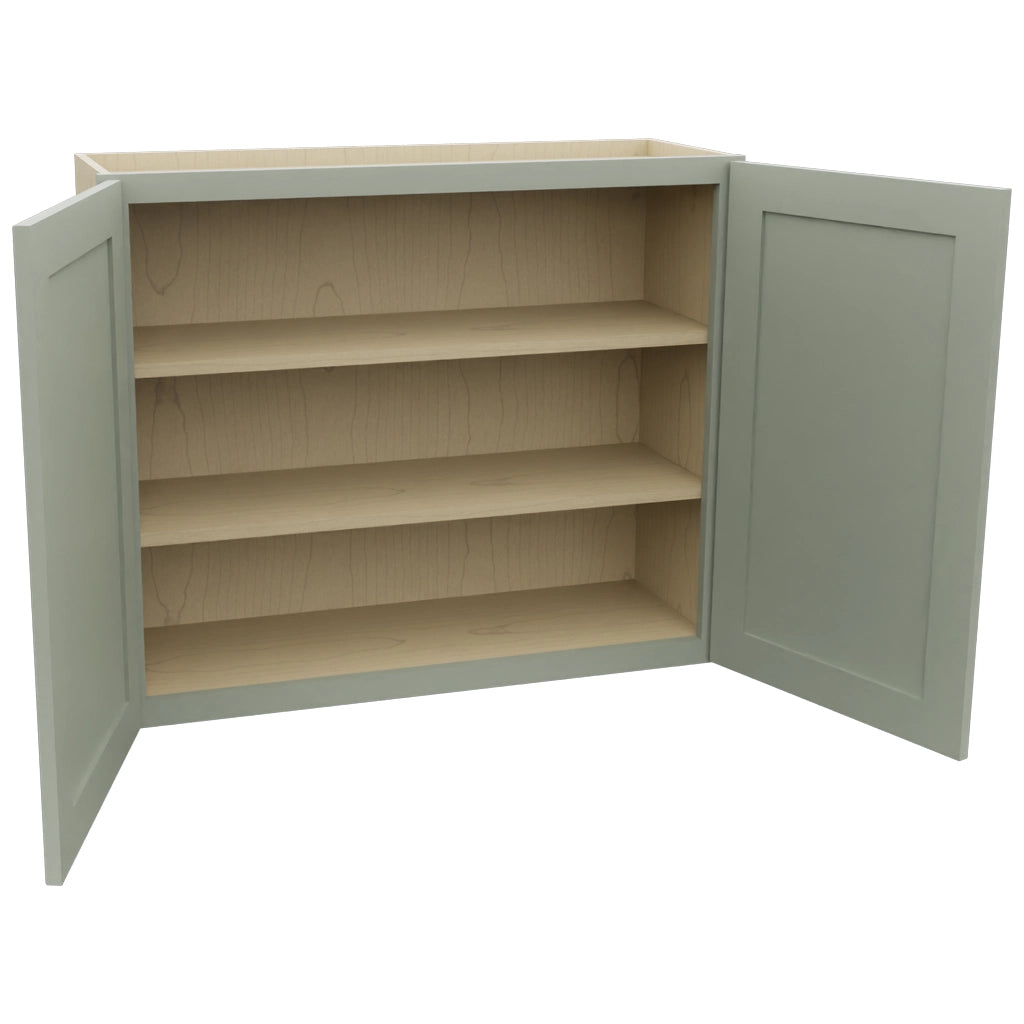 Fabuwood Galaxy Pistachio Green W3630 Wall Standard Cabinet, Open View