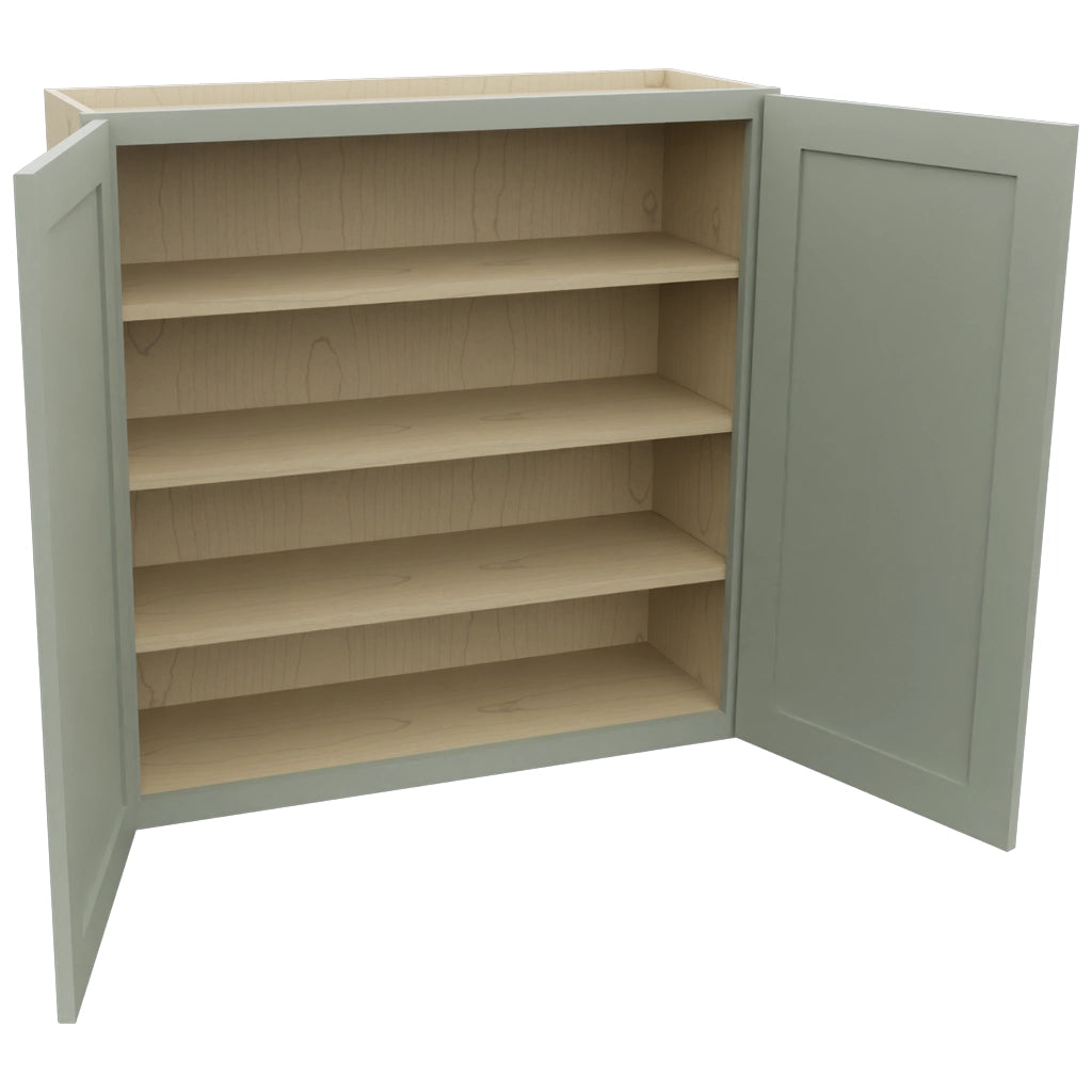 Fabuwood Galaxy Pistachio Green W3636 Wall Standard Cabinet, Open View