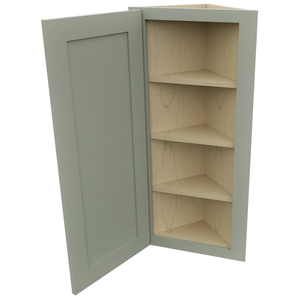 Fabuwood Galaxy Pistachio Green WAE1236 Wall Angle End Cabinet, Open View