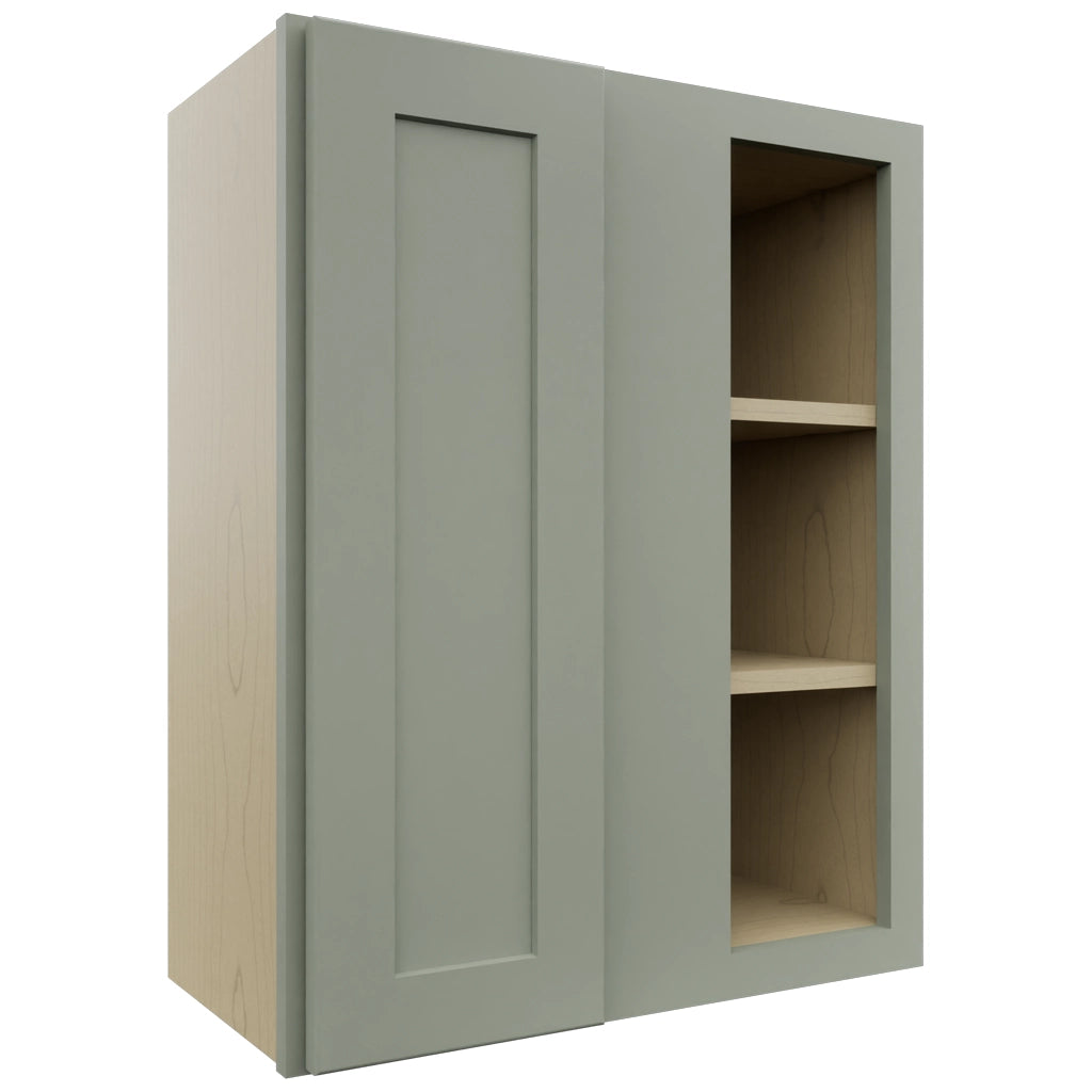 Fabuwood Galaxy Pistachio Green WBC2430 Wall Corner Blind Cabinet, Front View