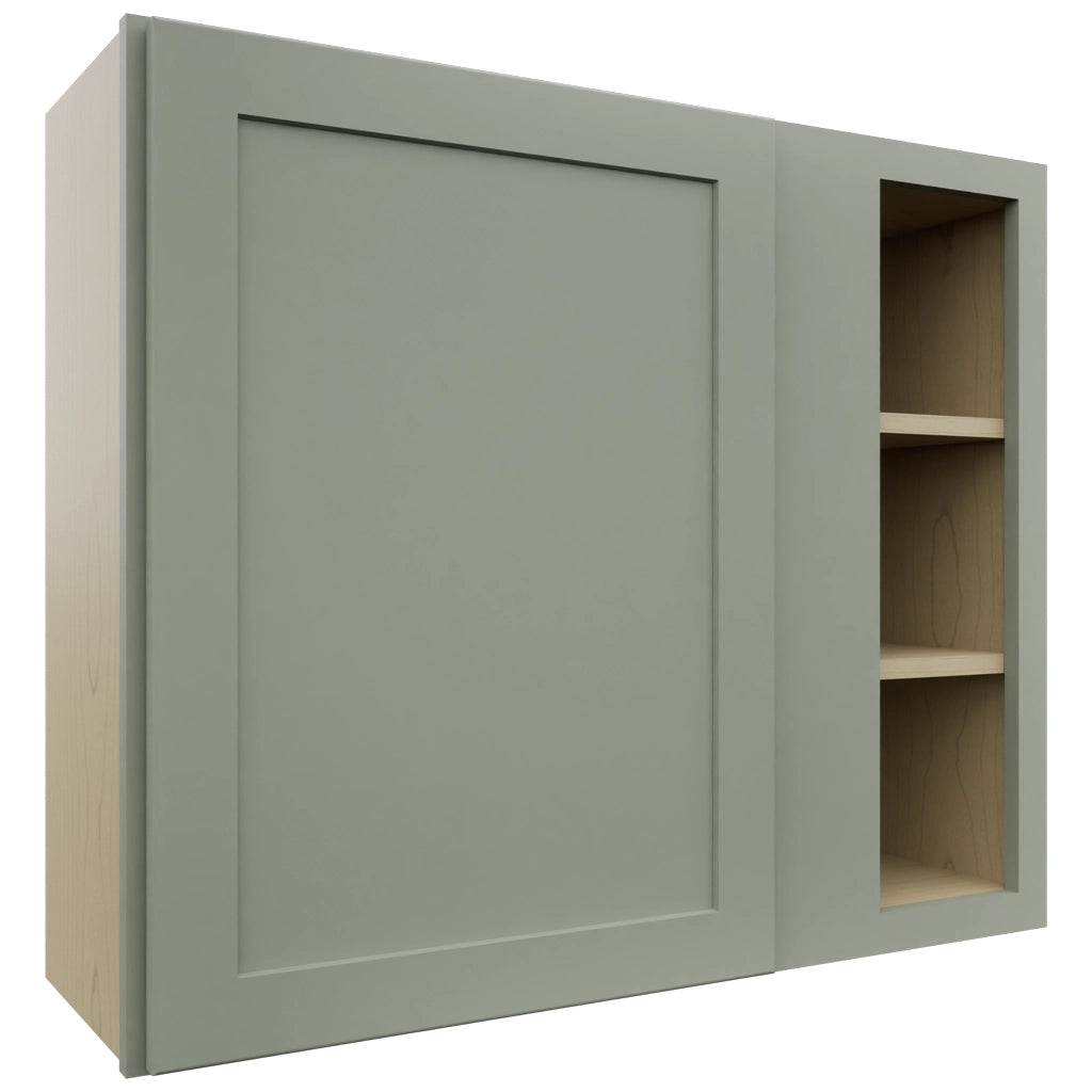 Fabuwood Galaxy Pistachio Green WBC3630 Wall Corner Blind Cabinet, Front View
