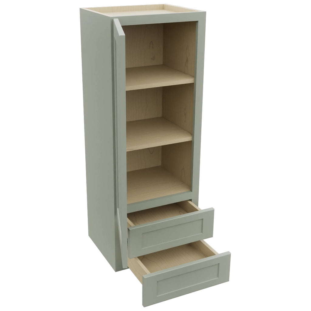 Fabuwood Galaxy Pistachio Green WD1848 Wall Drawer Cabinet, Open View