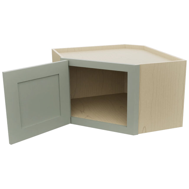 Fabuwood Galaxy Pistachio Green WDC2415 Wall Corner Diagonal Cabinet, Open View