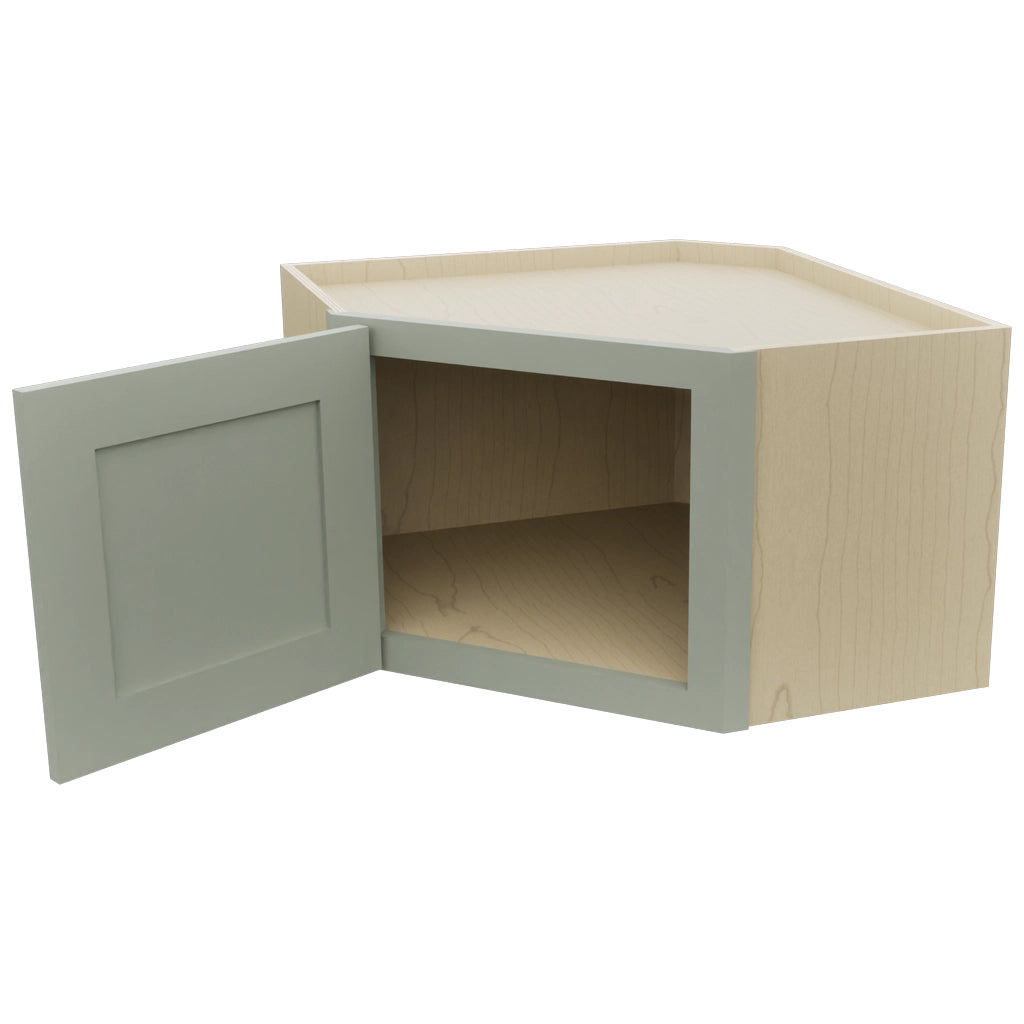 Fabuwood Galaxy Pistachio Green WDC2415 Wall Corner Diagonal Cabinet, Open View