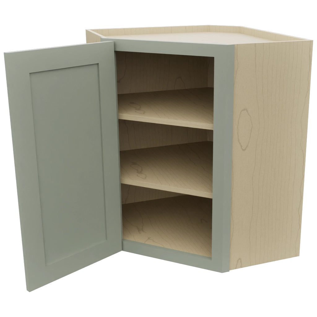 Fabuwood Galaxy Pistachio Green WDC2430 Wall Corner Diagonal Cabinet, Open View