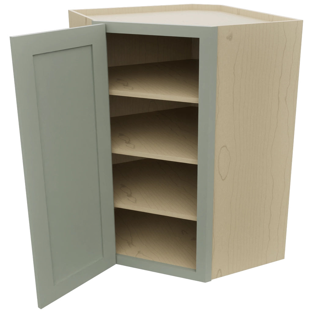Fabuwood Galaxy Pistachio Green WDC2739 Wall Corner Diagonal Cabinet, Open View