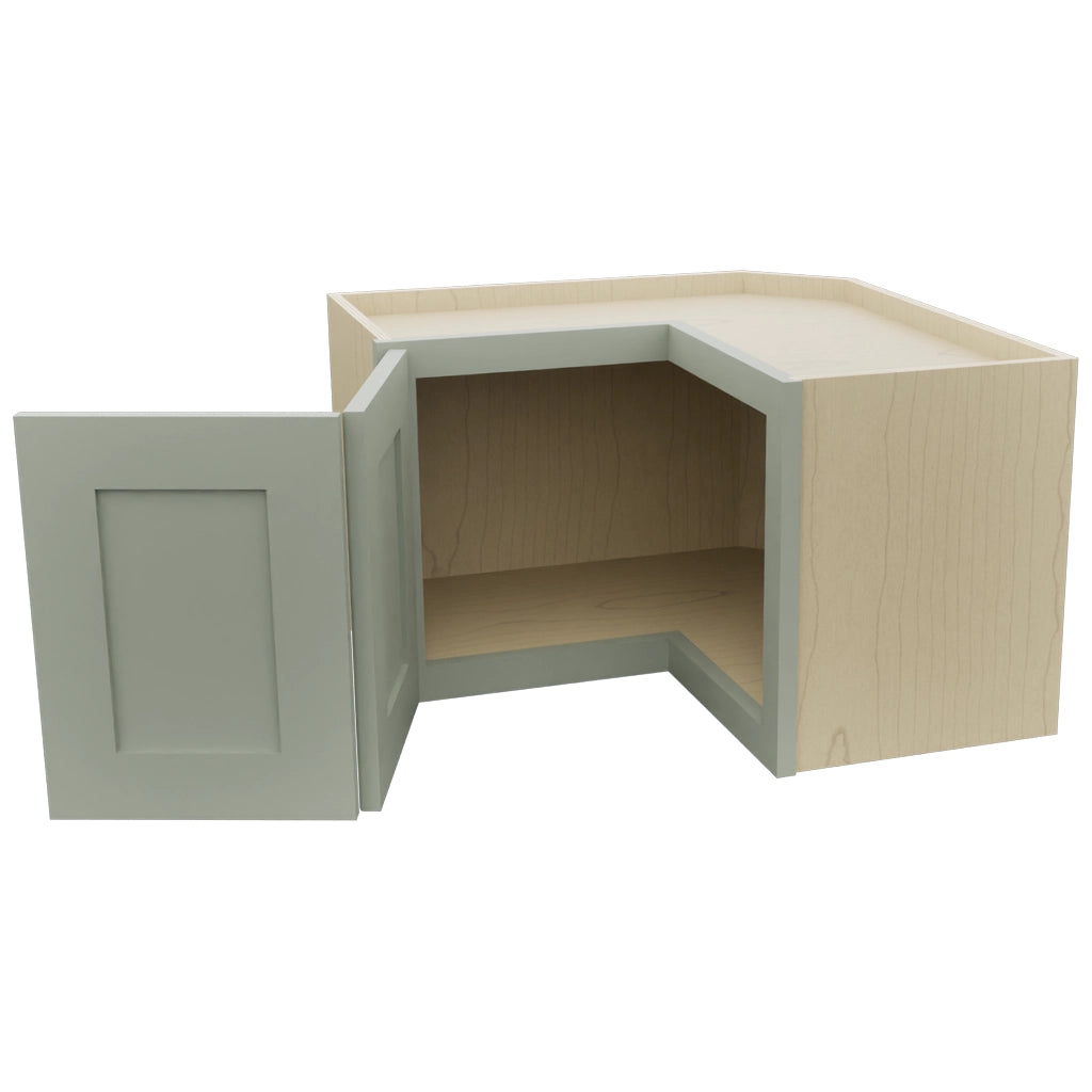 Fabuwood Galaxy Pistachio Green WPC2415 Wall Corner Pie Cabinet, Open View