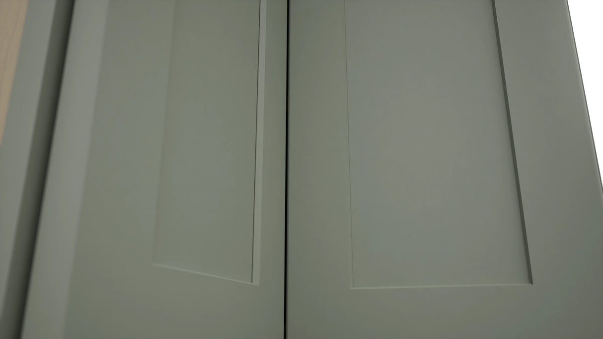Fabuwood Galaxy Pistachio Green WPC2442 Wall Corner Pie Cabinet, Detail View