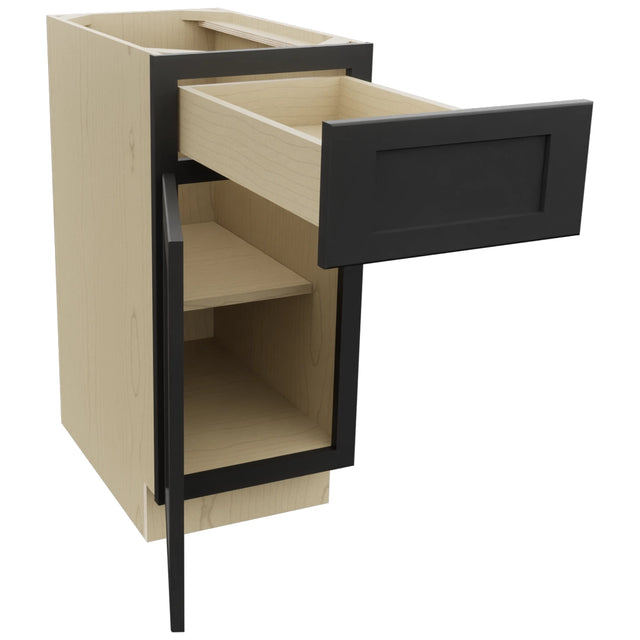 Fabuwood Galaxy Pitch Black B15 Base Standard Cabinet, Open View