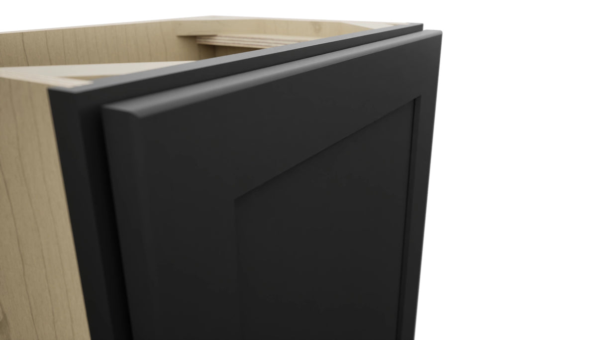 Fabuwood Galaxy Pitch Black B18FD-12D Base Full Door Cabinet, Detail View