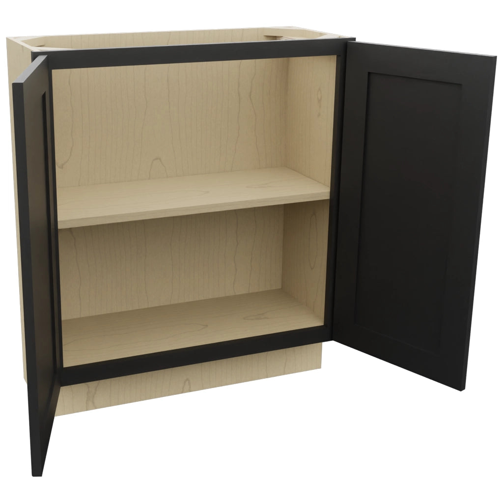 Fabuwood Galaxy Pitch Black B30FD-12D Base Full Door Cabinet, Open View