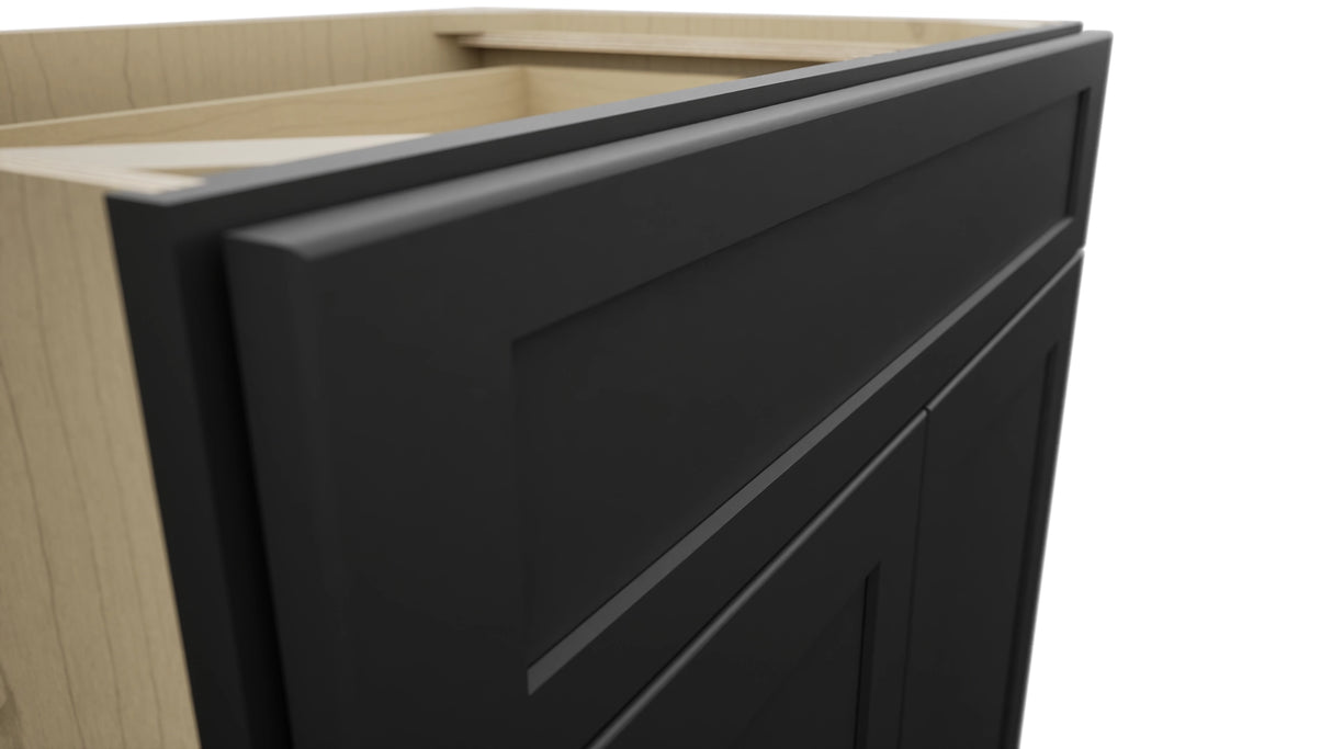 Fabuwood Galaxy Pitch Black B33SDF Base Standard Cabinet, Detail View