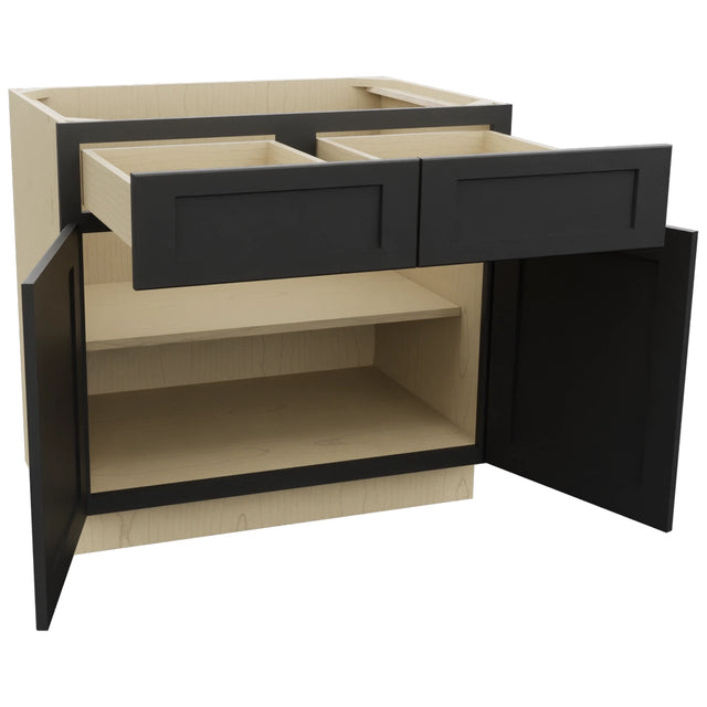 Fabuwood Galaxy Pitch Black B36 Base Standard Cabinet, Open View