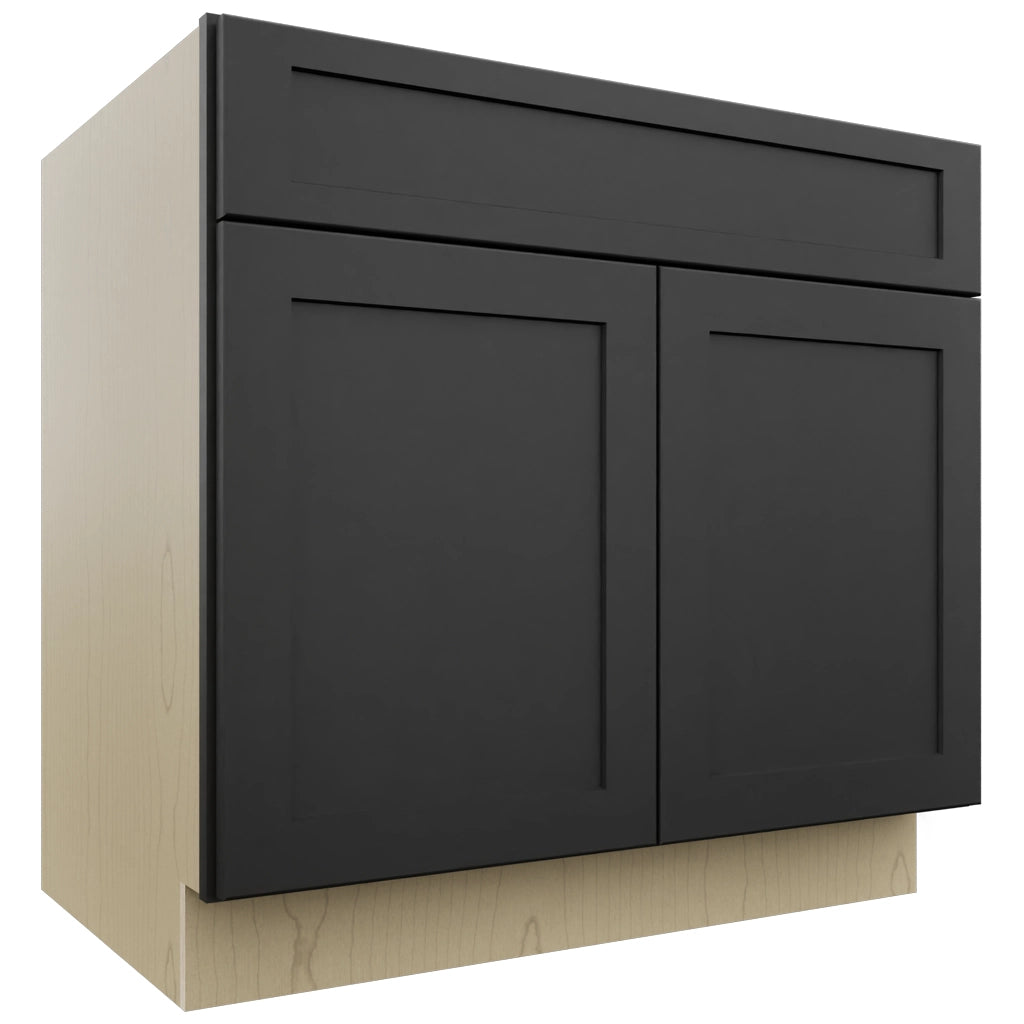 Fabuwood Galaxy Pitch Black B36SDF Base Standard Cabinet, Front View