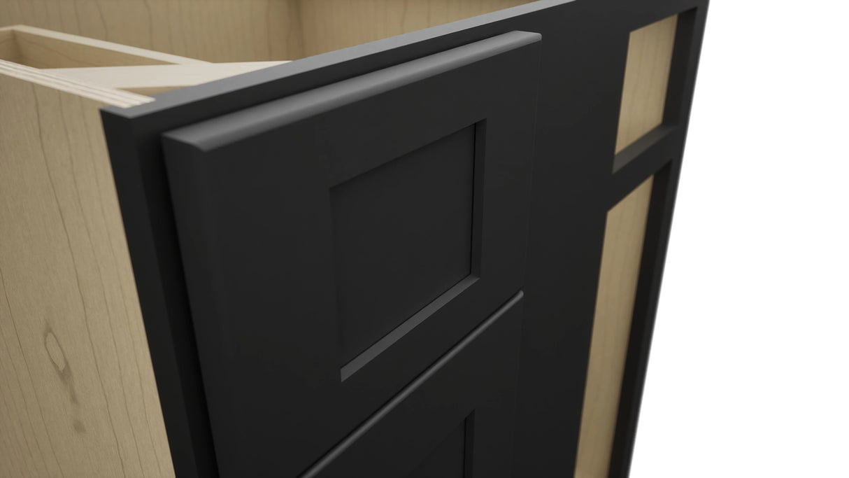 Fabuwood Galaxy Pitch Black BLB36/39 Base Corner Blind Cabinet, Detail View