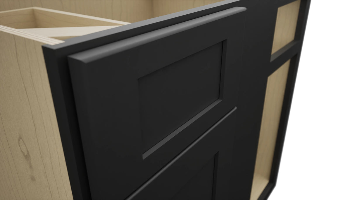 Fabuwood Galaxy Pitch Black BLB39/42 Base Corner Blind Cabinet, Detail View